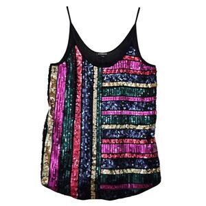 Express Tank Top Womens Size Small Black Multicolor Tank Top Party Sleeveless